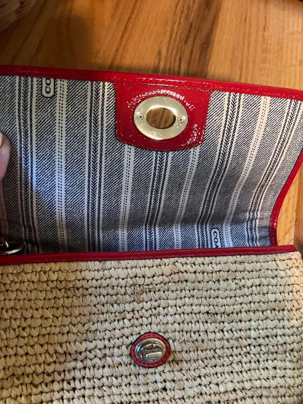 Vintage Coach Editorial XL Straw Leather Beach Tote & Matching Clutch Set